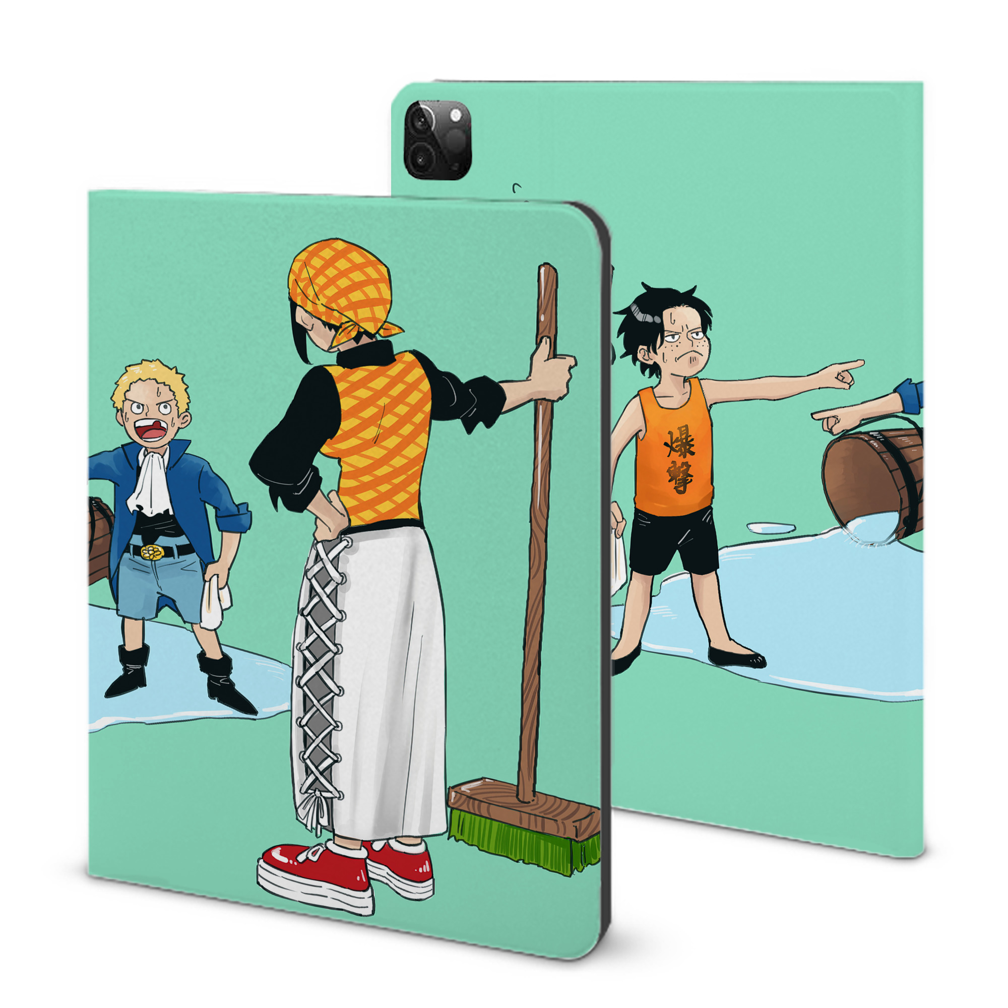 （画像用） ワンピース ONE PIECE IPadケース ペンホルダー付き ブックスタイルデザイン